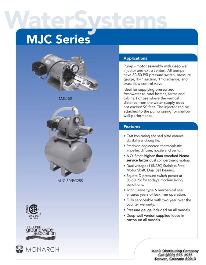 MJC Series Repair Parts List 2